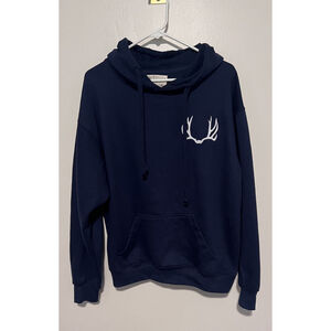 Trade Heritage Apparel Deer Antlers Hoodie Sweatshirt Women’s Sz M Navy Hunting